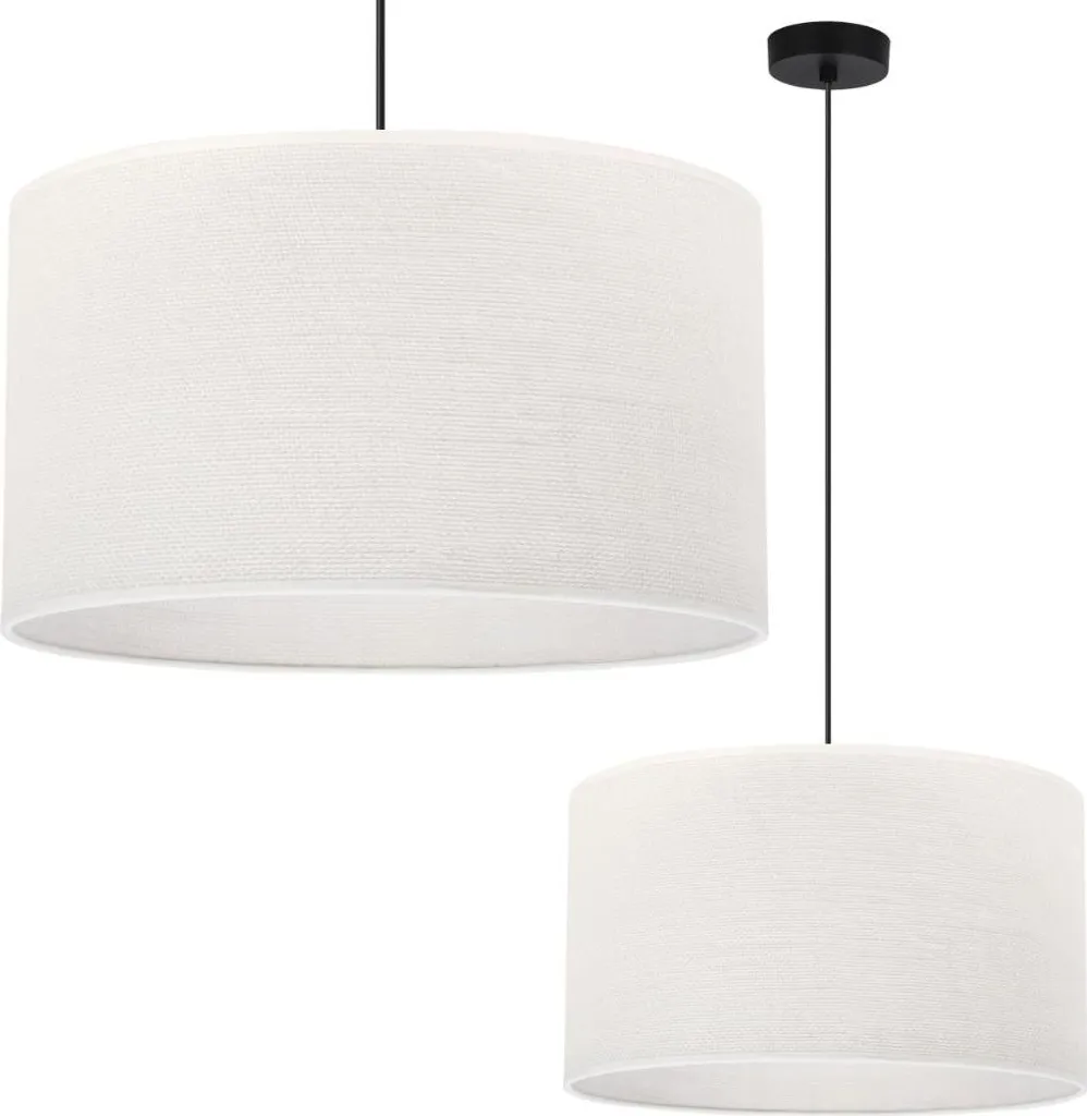 Lampadario Industriale Juta Nera 40cm Bianco E27 | Arredo Vintage