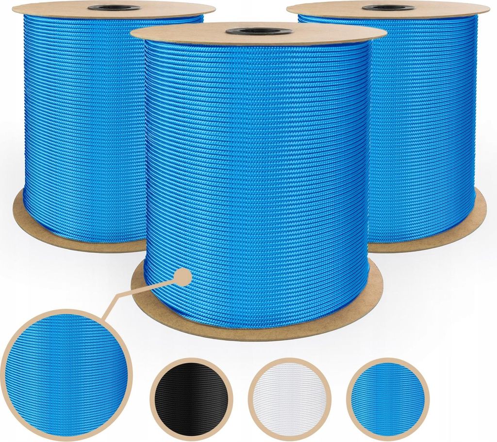 Polypropylenseil 5mm Blau – unifarben ohne Kennfäden – leichte, UV-beständige Flechtleine 1m