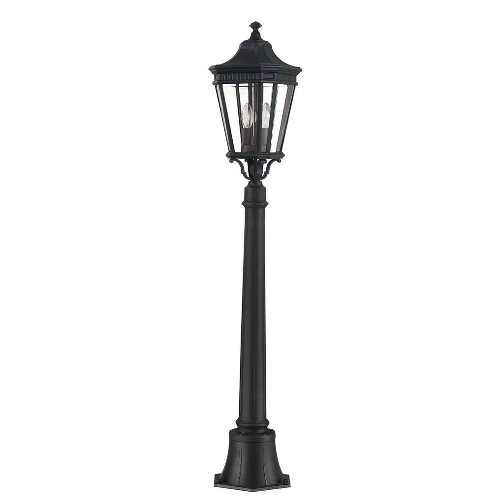 Borne lumineuse de jardin Cotswold Lane 110 cm en aluminium noir