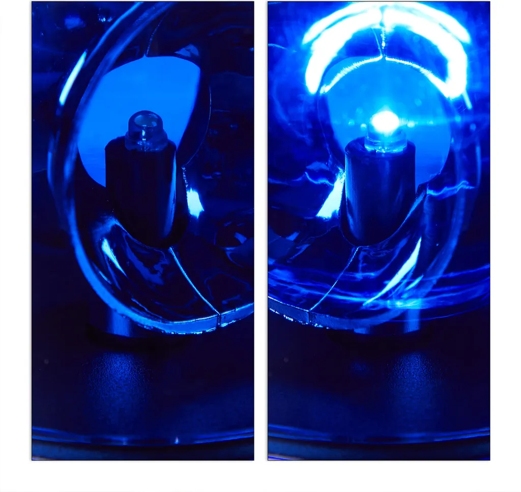 Faro Rotante Blu LED Party - Luce di Avviso Portatile a Batteria - 8