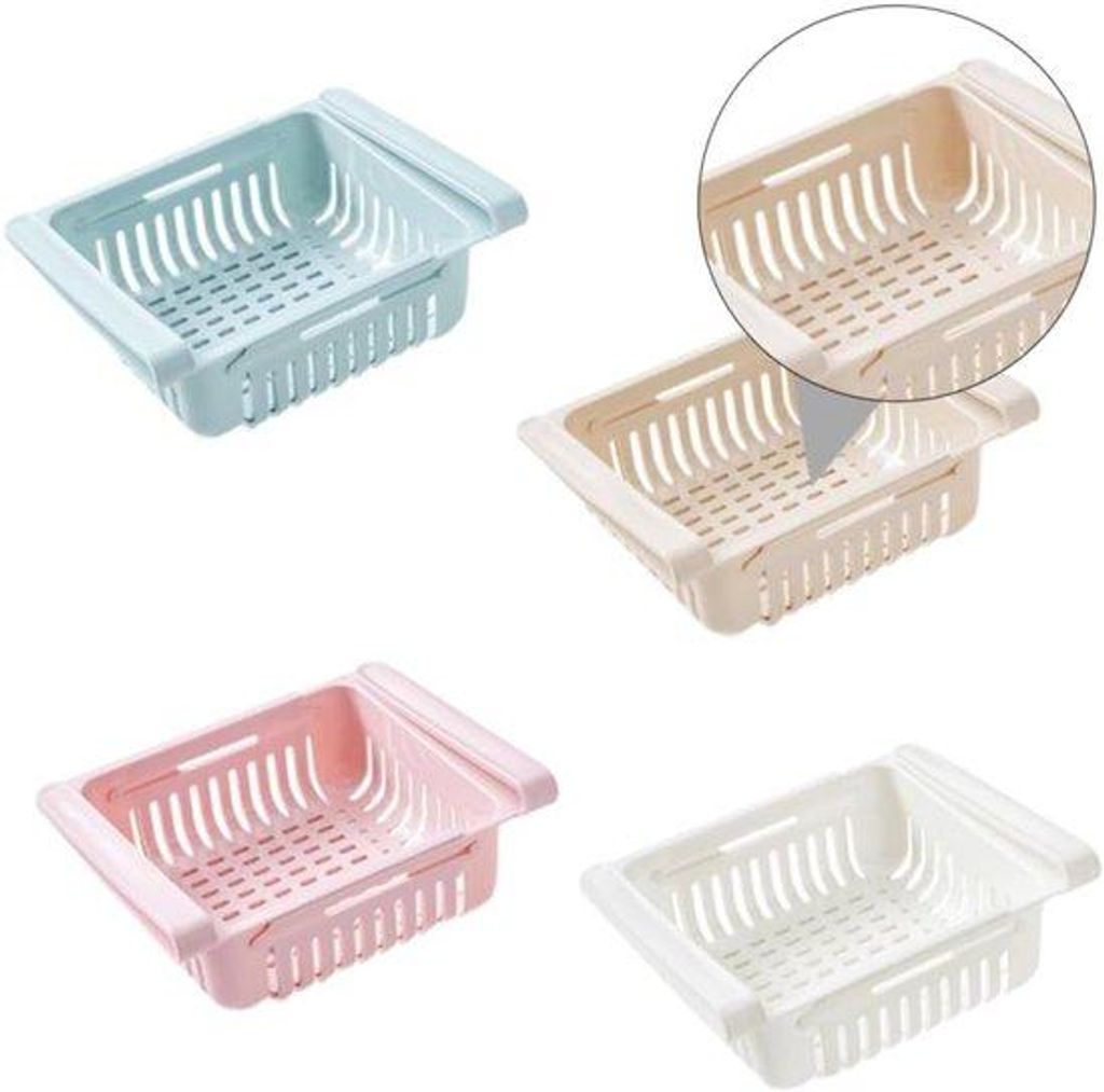 Plastische 4-teilige Schubladen, leichte Kühlbox, Kühlbox für Lebensmittel, Schublade, leicht zu sortieren, langlebig.
