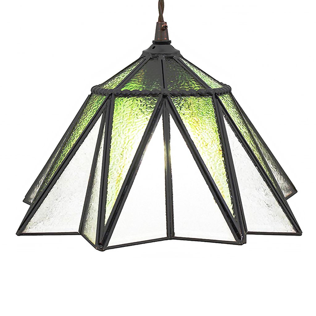 Clayre & Eef Hängeleuchte Tiffany Ø 31x107 cm Grün Glas Produktbild 