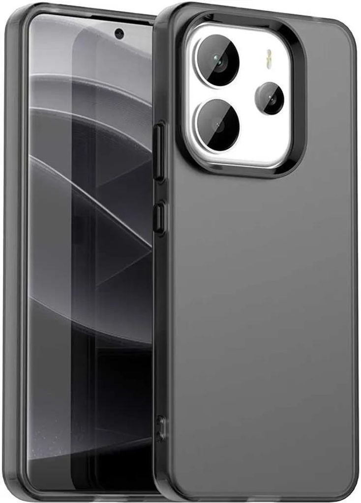 Hülle für Xiaomi Redmi Note 14 4G 163.2mm - Phonesta HardFrost Semi-Transparent Back Cover - Mattschwarz