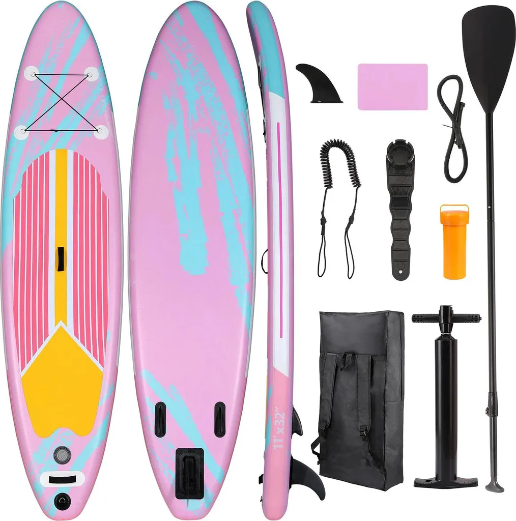 Paddle Gonflable de Balade Rose : Idéal pour Débutants et Vacances