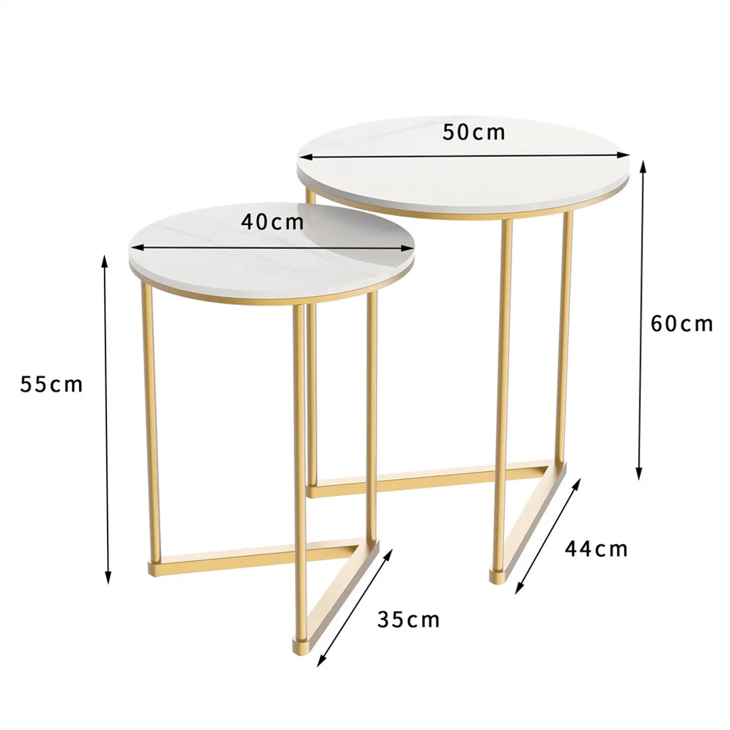 Table d'appoint marbre véritable blanc et métal robuste - Série Opal - 5