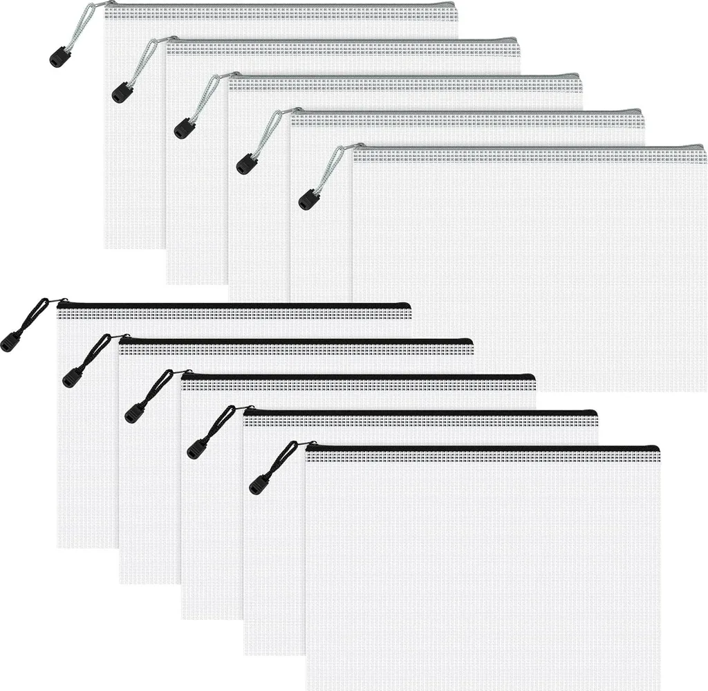Pochettes A4 Zippées Imperméables - Pack 10 Rangement Papiers Sécurisé