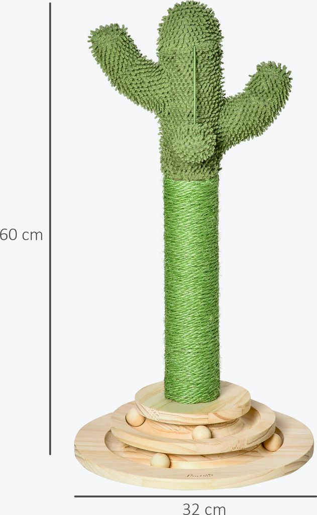 PawHut Katzen Kratzbaum Kaktus Katzenbaum Kiefernholz Sisal Produktbild 3