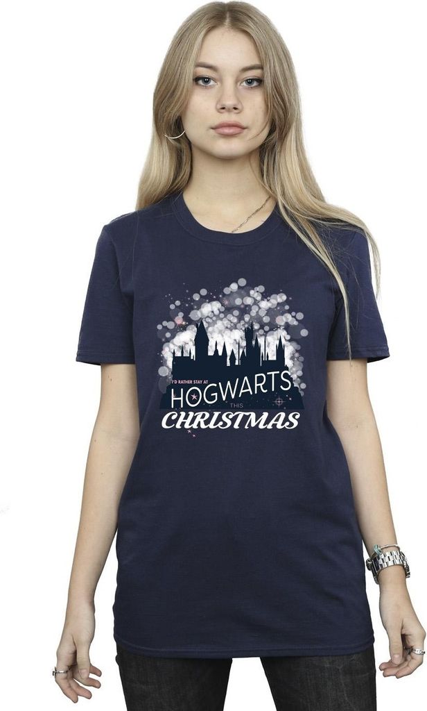 Harry Potter - "Hogwarts" T-Shirt für Damen BI27987 (XL) (Marineblau)