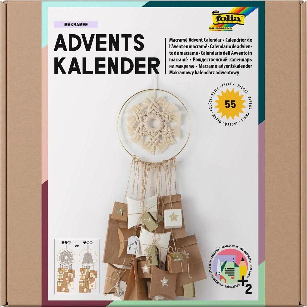 folia Adventskalender-Set MAKRAMEE 55-teilig