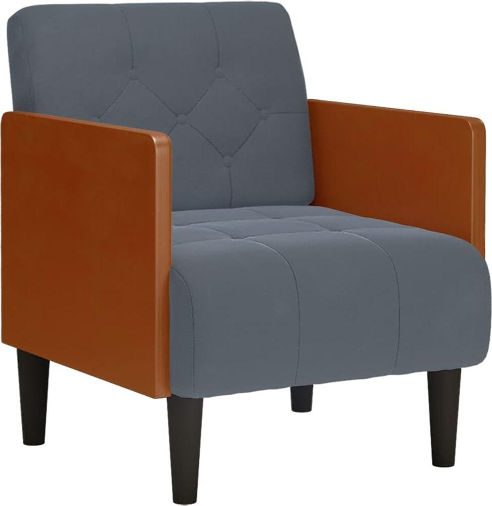 vidaXL Sessel mit Armlehnen Dunkelgrau 55 cm Samt