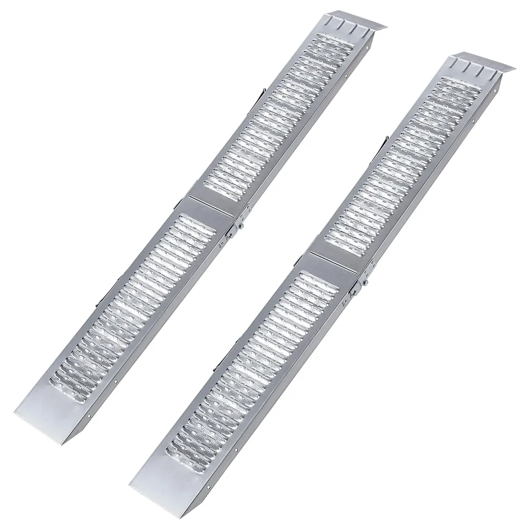 Rampe acier antidérapante pliable 2m x 180cm pour charger sans glisser