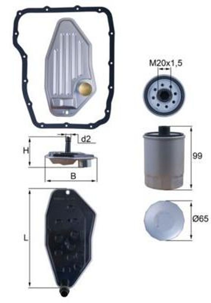 MAHLE HX 276KIT Automatikgetriebe Ölfilter Getriebeölfilter Produktbild 
