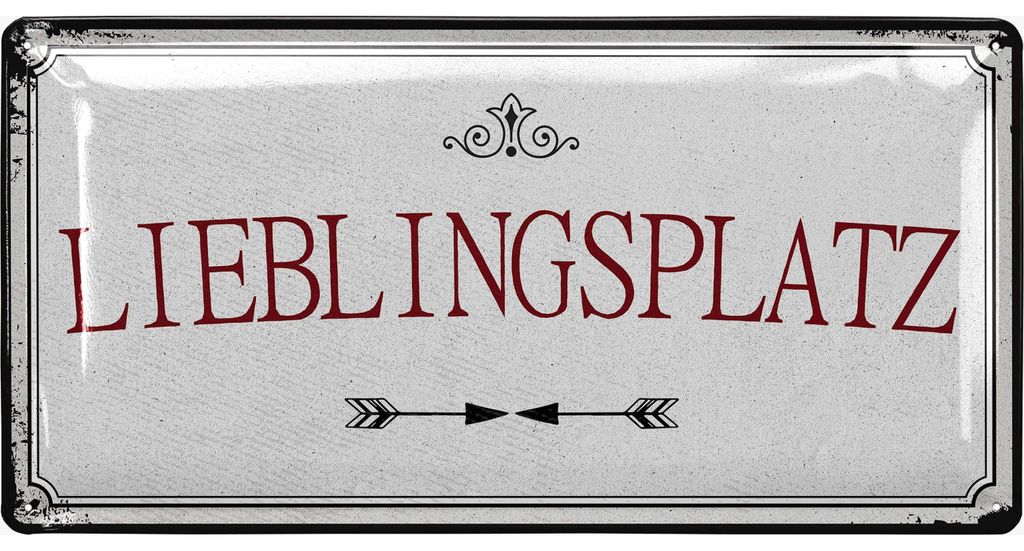 Schild Lieblingsplatz Outdoor, LIEBLINGSPLATZ Schild Produktbild 