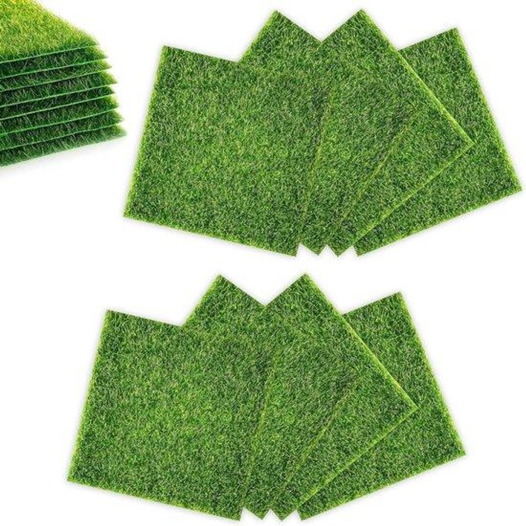 Kunstgras Dekoration 15x15cm für Garten Terrasse Balkon