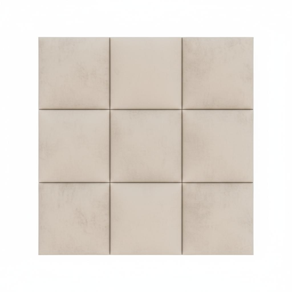 Komvortowy | Polsterpaneel | Wandkissen Velours Weiß 30x30 Produktbild 