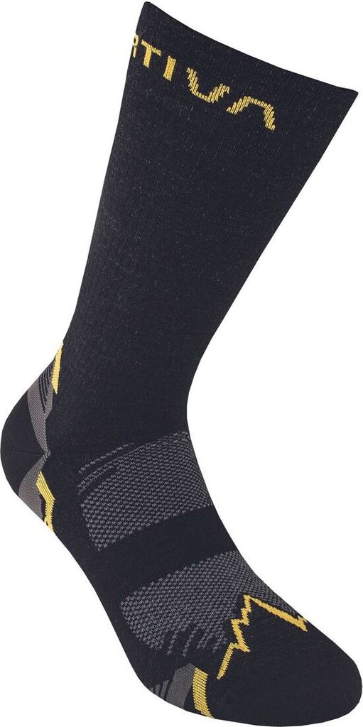 Hiking Socks, Mountain Hiking Footwear, S, Black/Yellow (Black) - La Sportiva