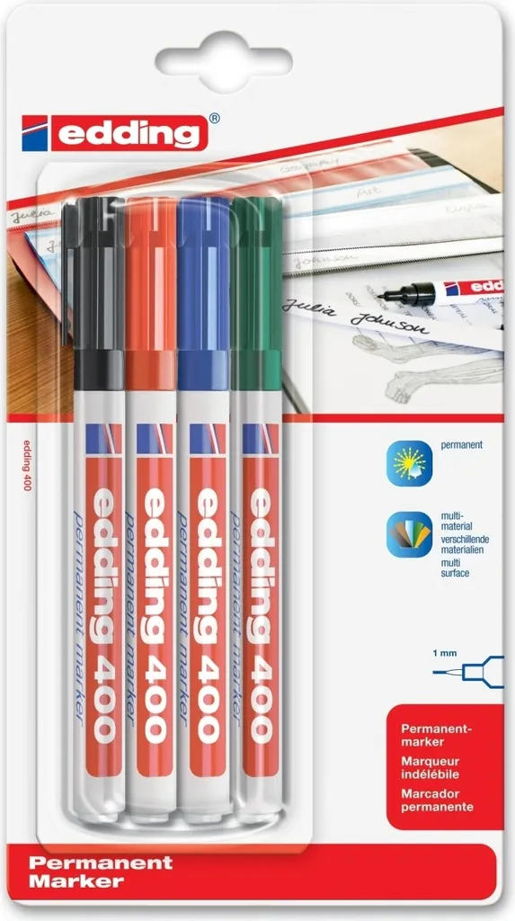 Edding 400 Pennarelli Permanenti Punta Fine - Set Creativo 40 Pezzi