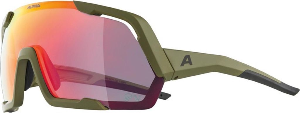 Alpina Rocket QV Olive Matt/Rainbow Fahrradbrille
