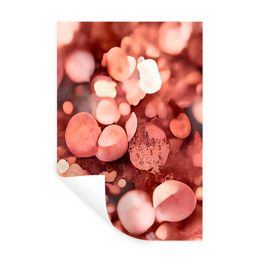 MuchoWow Wandtattoo Wandsticker Wandaufkleber Abstrakt - Glitzer - Rosa - Luxus 20x30 cm Selbstklebend und Repositionierbar - Sticker - Dekorfolie