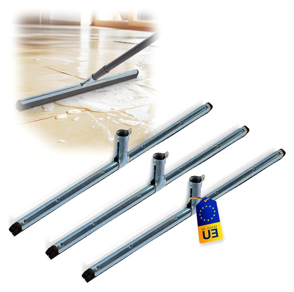 3X Fliesenabzieher Dusche 60 cm Boden Wasserabzieher für Boden Garten Bad Fliese Glas Terrasse Fenster Auto Wasserschieber Edelstahl Boden Pool Ba...
