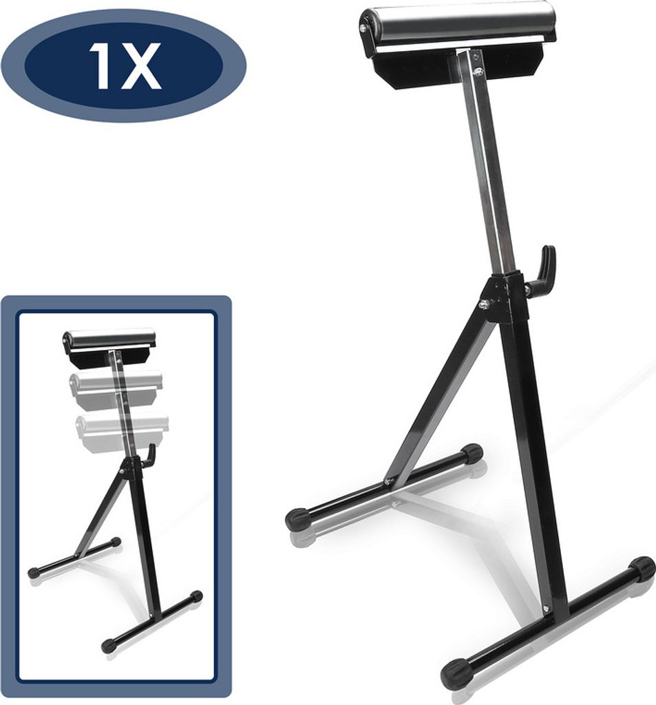 Fiqops 1x Rollenbock Ständer Höhenverstellbar Materialständer Rollen Faltbar Rollbock