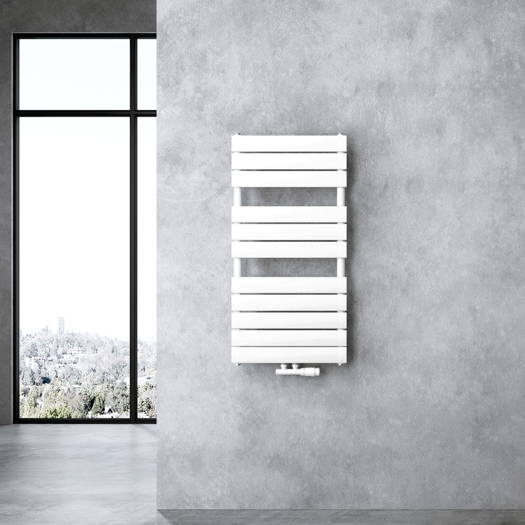 doporro Badheizung Flachheizkörper 100x60cm Weiß Paneelheizkörper Mittelanschluss oder Seitenanschluss Badheizkörper Ohne Heizstab FH