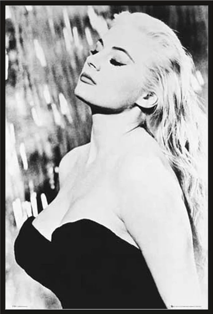 Affiche La Dolce Vita Anita Ekberg 2 avec Cadre Shinsuke® Noir 61x91,5 cm