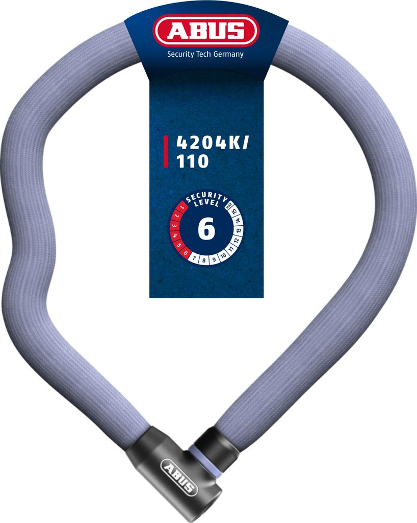 ABUS Kettenschloss Goose Lock 4204K - biegsames, klapperfreies Fahrradschloss aus gehärtetem Stahl - 4 mm starke Stahlkette, 28 mm Gesamtdurchmess...