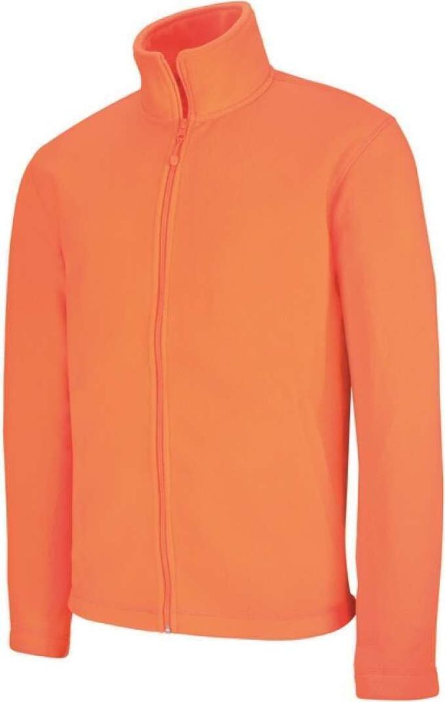Kariban Herren Fleece Jacke Micro Fleecejacke Winterjacke Windjacke, Größe:M, Farbe:Fluorescent Orange