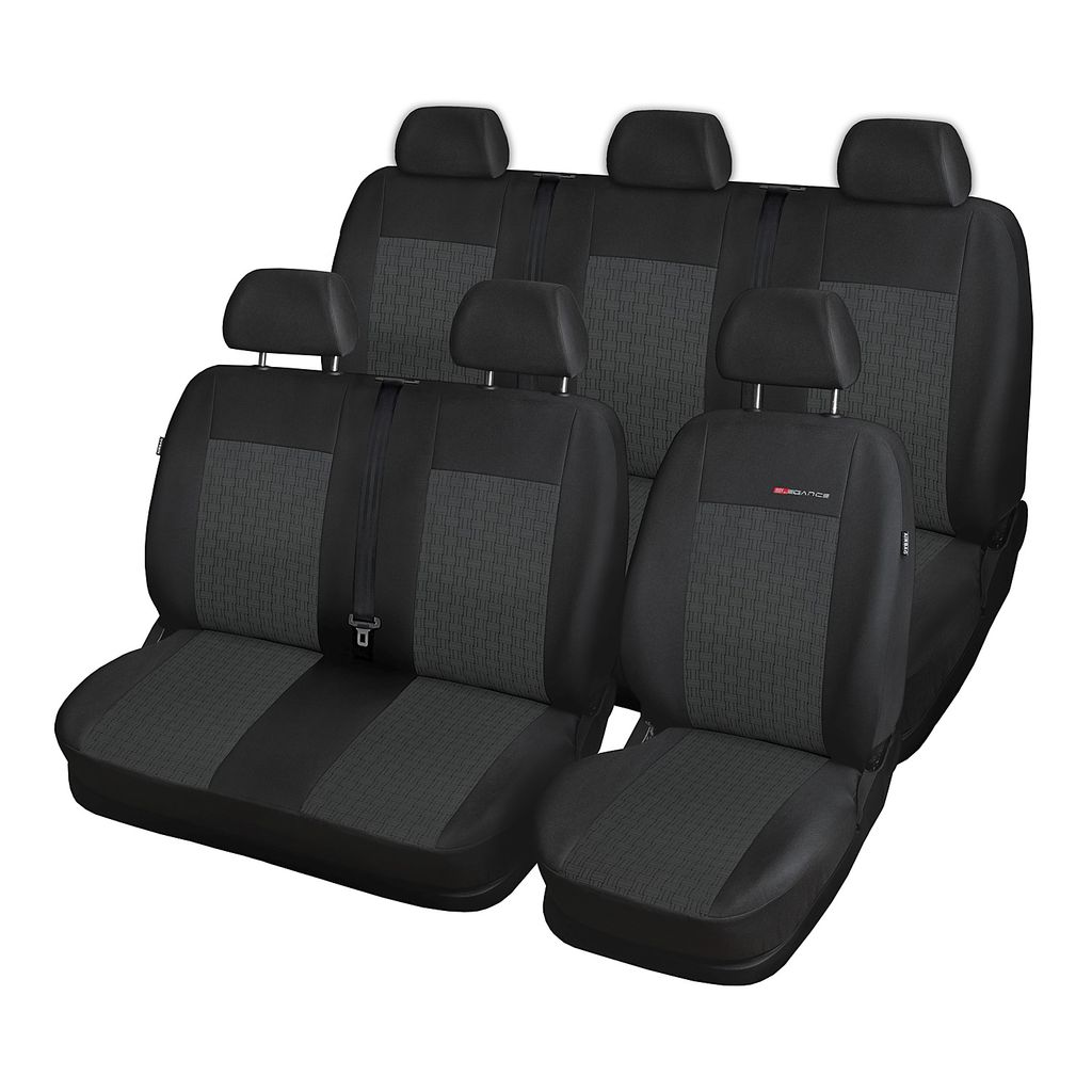 Autositzbezüge für Volkswagen T5 BUS 03-15 6-Sitze Grau Transporter Sitzbezüge