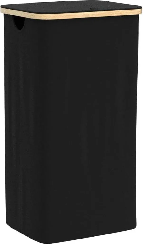Corbeille à linge 100L en bambou étanche, panier rectangulaire étroit