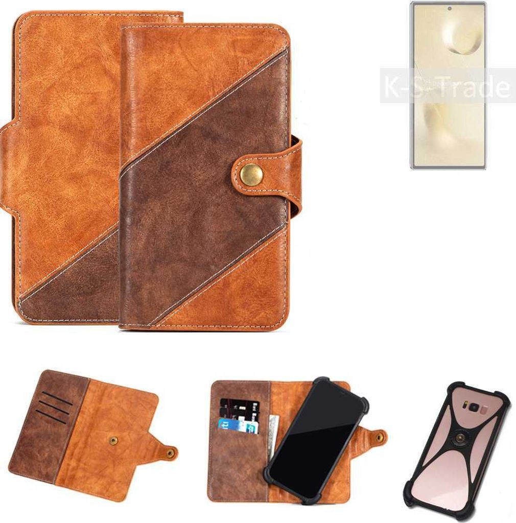K-S-Trade Handyhülle Schutzhülle Bookstyle Case Wallet-Case kompatibel mit Xiaomi Mi MIX Fold 2 Cover Klapphülle Kantenschutz Smartphone
