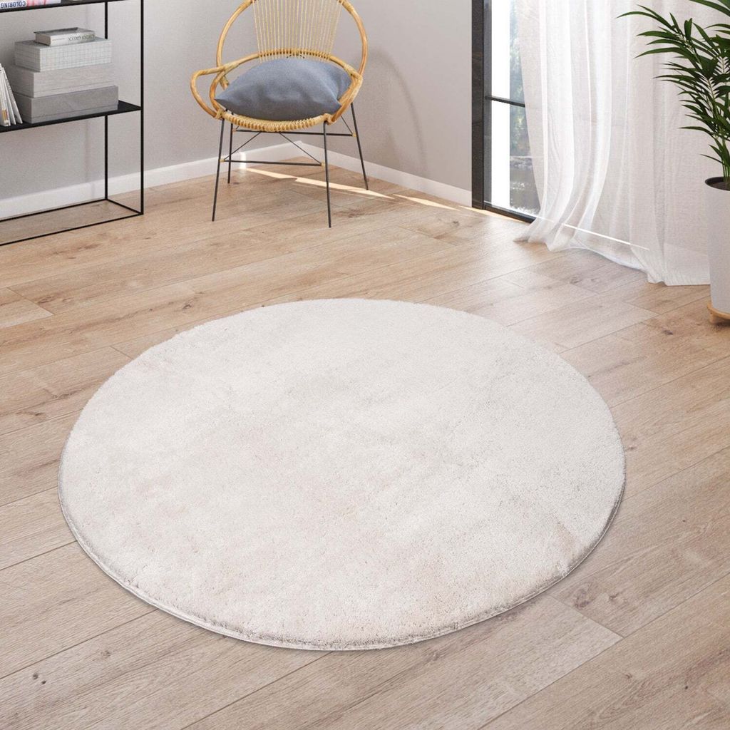 Waschbarer Teppich Wohnzimmer Kurzflor Einfarbiger Moderner Produktbild 