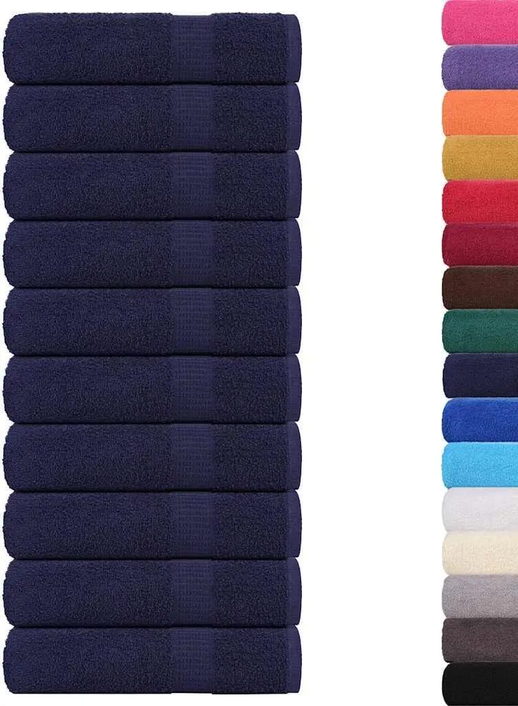 vidaXL Asciugamani da bagno 10 pz. Blu navy 100x150cm 360 g/m² 100% cotone