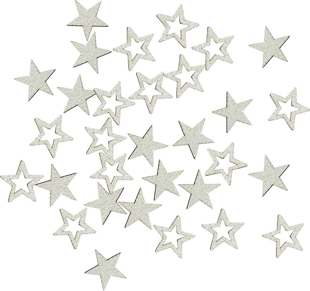 Oblique Unique Holz Sterne Deko Set Holzdeko Konfetti Produktbild 