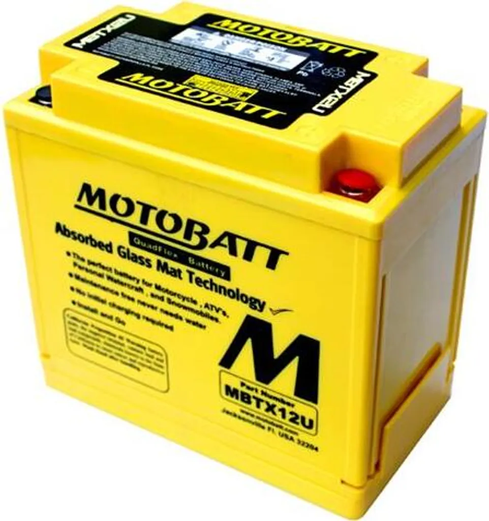 Batterie Moto AGM Motobatt MBTX12U 12V 14Ah Haute Capacité au Plomb
