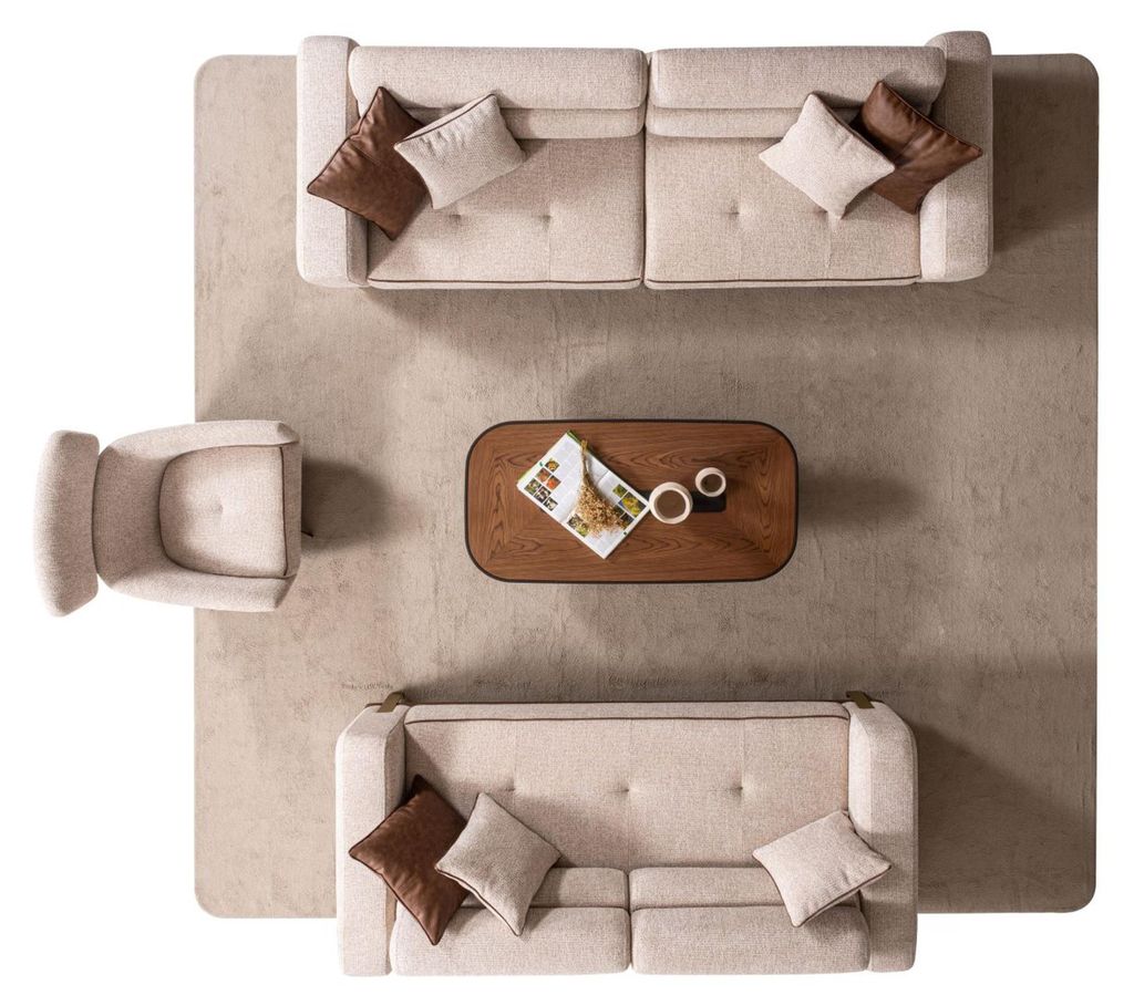 Modernes Wohnzimmer-Set mit 3+3+1 Sitzern im stilvollen Design