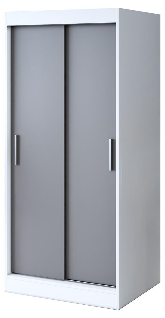 Szafa przesuwna 90x200cm - Biały/ Antracyt Mat- Szafa Zdjęcie produktu 