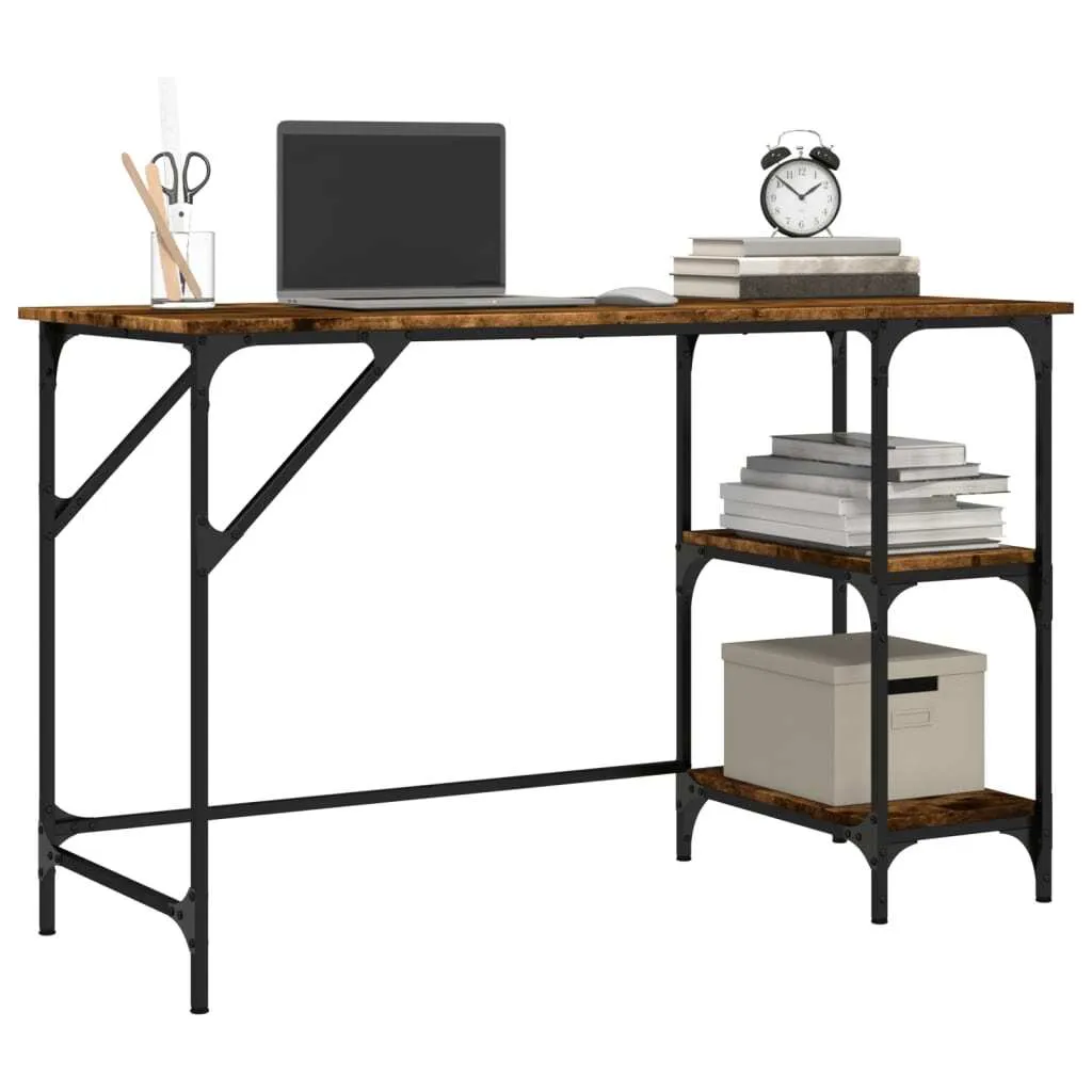 Tavolo da Scrittoio Rovere Fumé 120x50cm Metallo: Arredo Raffinato - 4