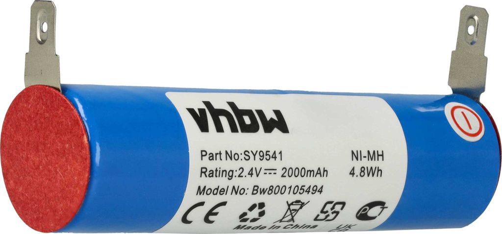 vhbw Akku kompatibel mit Kenwood Grati FG-100, FG-200, FG-150, FG150, FG100, FG200 Käsereibe Käsemühle (2000 mAh, 2,4 V, NiMH)