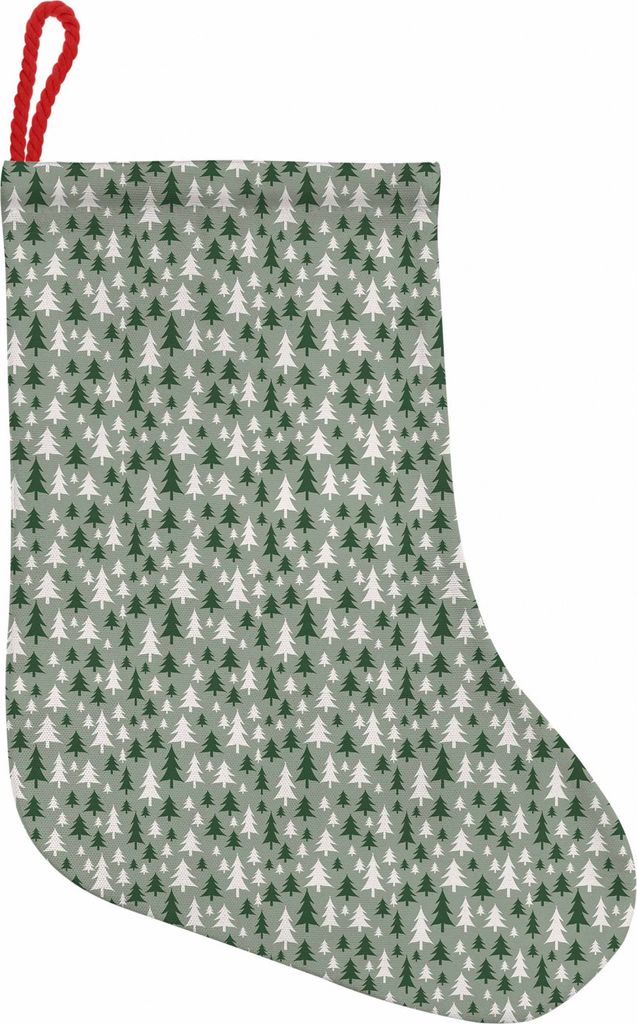ABAKUHAUS Weihnachten Hängende Nikolausstiefel Weihnachtssocken, Repetitive Kiefer, Weihnachtsstrumpf zum Aufhängen, 25x35cm, Reseda Grün Grün