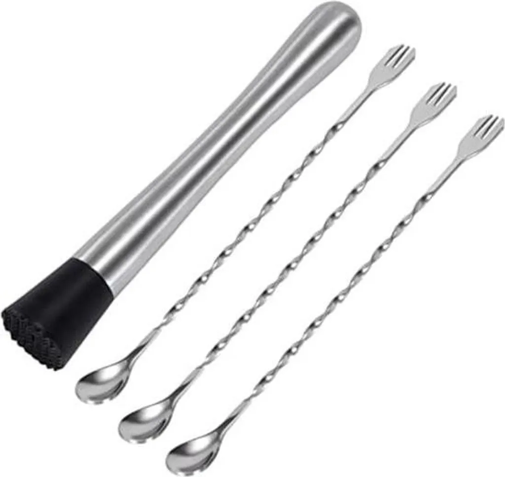 Kit Barman Essential: Muddler Acciaio e Bar Spoon Professionale