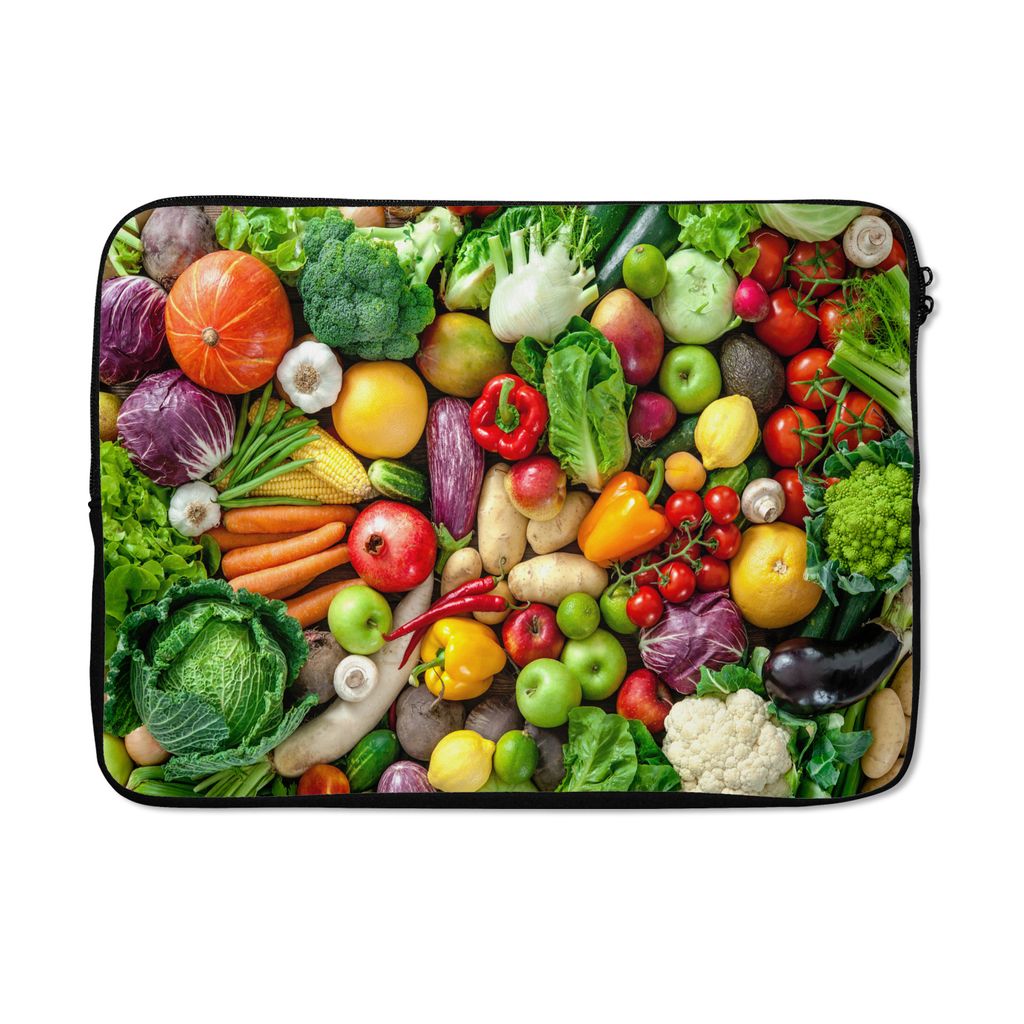MuchoWow Laptop Hülle 13 Zoll Obst - Gemüse - Apfel Laptoptasche - Laptophülle - Sleeve - Rundumschutz