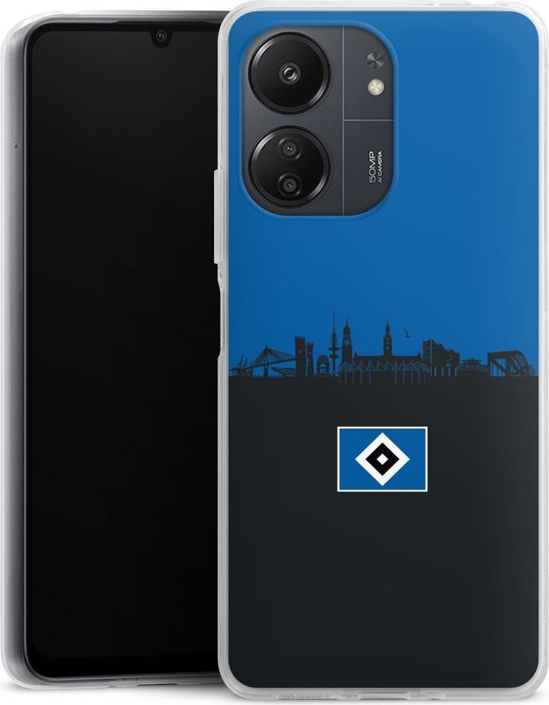 DeinDesign Handyhülle für Xiaomi Redmi 13C 5G Silikon Hülle Case Smartphone Schutzhülle HSV Hamburg Skyline
