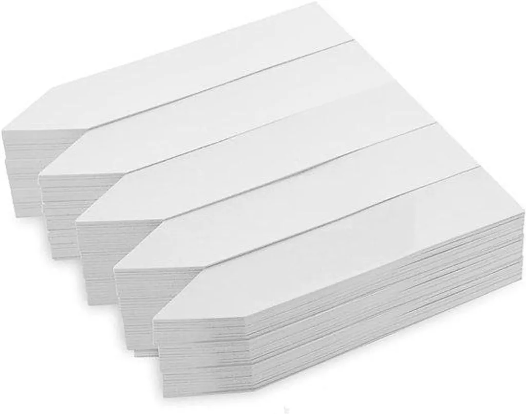 200 Étiquettes pour plantes 10x2 cm - Marqueurs potager en PVC blanc