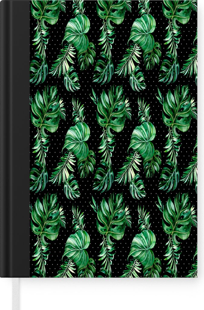 MuchoWow Notizbuch Tagebuch Haushaltsbuch Notebook A5 Blumen - Blätter - Monstera - Notizblock - Notizheft - Notebook - Schreibblock - Papier