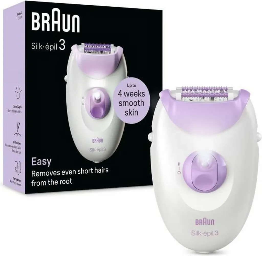 Épilateur électrique Braun Silk-épil 3 3170 avec système de 20 pincettes