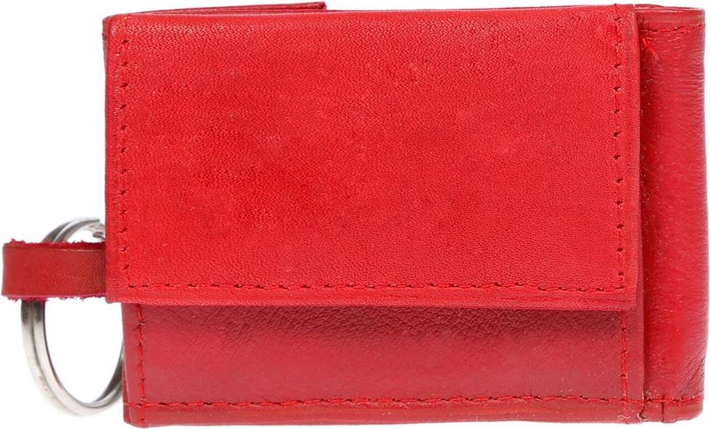 Kleine Herren Damen Geldbörse echt Leder Schlüsselmäpchen Schlüsseletui Rot