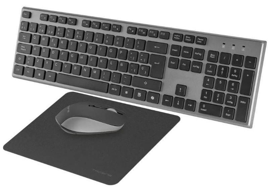 Tacens 6ZENITHES, Kabellos, RF Wireless, Membran Key Switch, QWERTY, Grau, Maus enthalten