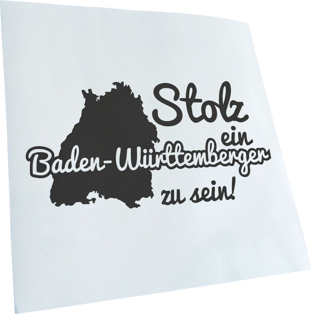 Kiwistar - Autoaufkleber - Baden-Württemberger Stolz - Dunkelgrau - 60x30cm - Aufkleber für Auto, Laptop, Fahrrad, LKW, Motorrad mehrfarbig JDM D...